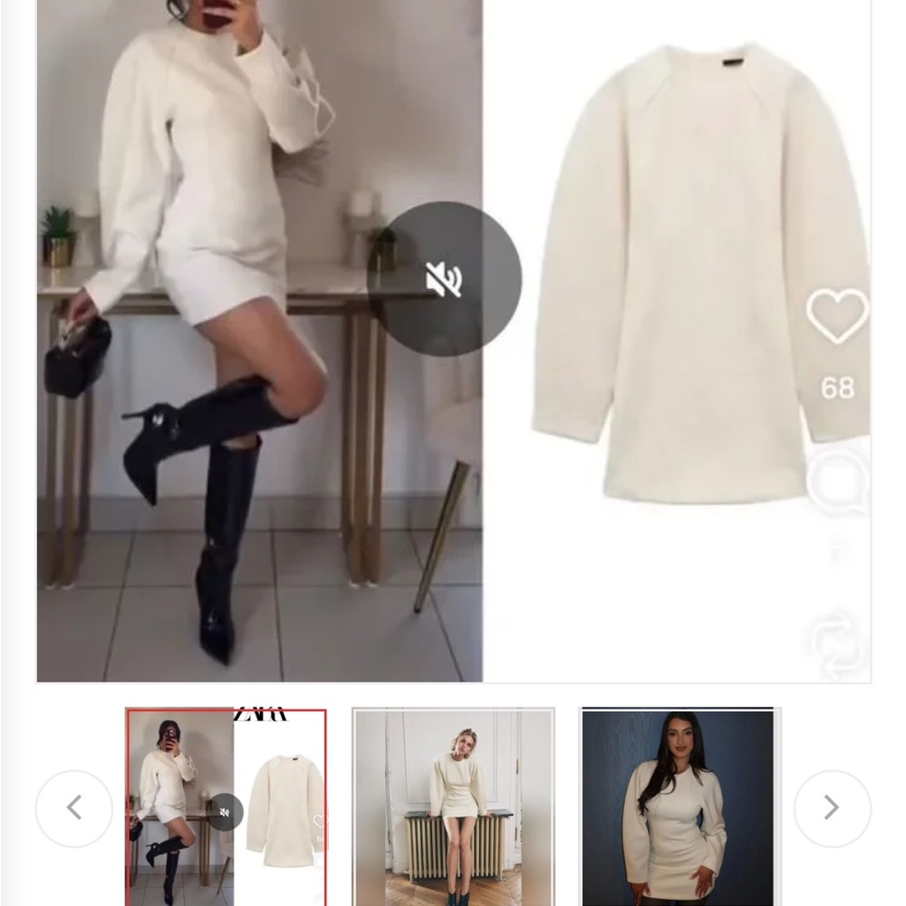 Zara White Mini Dress